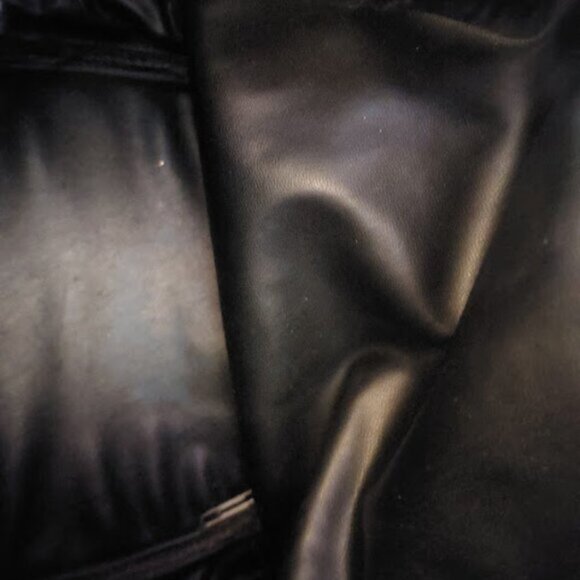 Black Lacquered Look Faux Snake Skin Shoulder Bag - Picture 9 of 9